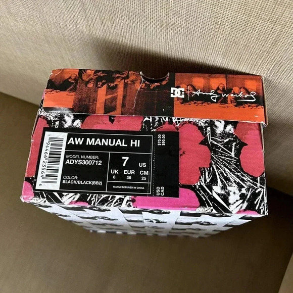 NEW DC Shoes Andy Warhol Collection Unisex Hi Black Graphics Sneakers 7 - Picture 5 of 5